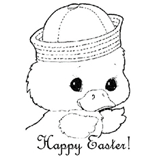 Chick Wishing Happy Easter coloring page