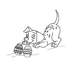 The Dalmatian And Easter Egg coloring page