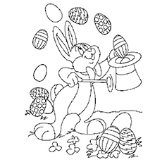 Juggling Easter Eggs coloring page