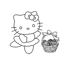 The Kitty And The Easter Egg coloring page