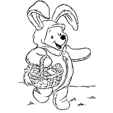 Pooh Celebrates Easter coloring page