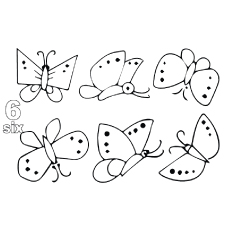 Six Little Butterflies coloring page