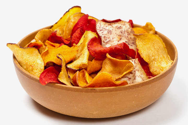 Vegetable rainbow chips, snack for toddlers