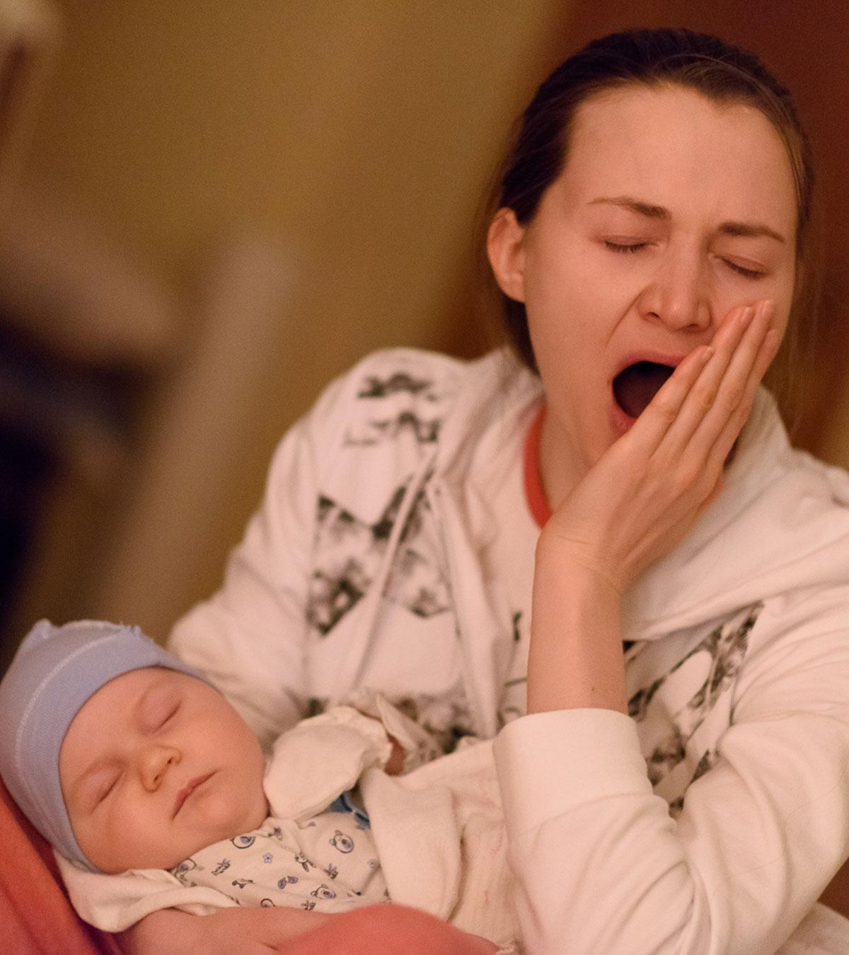 Woman Experiencing Postpartum Fatigue