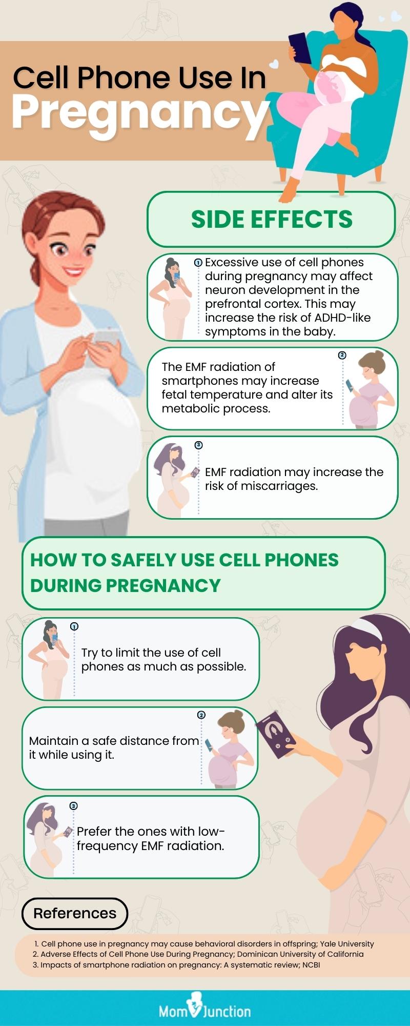 cell phone use in pregnancy (infographic)