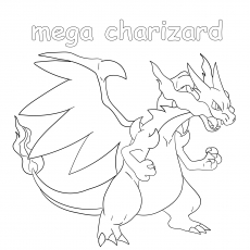 Mega Charizard Pokemon coloring page
