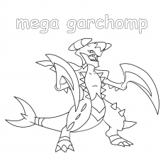 Mega Garhomp Pokemon coloring page