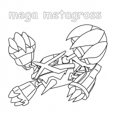 Mega Metagross Pokemon coloring page