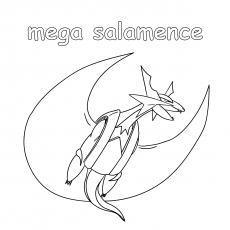Mega Salamence Pokemon coloring page