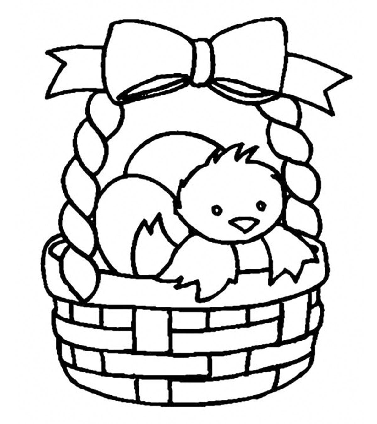 10 Cute Easter Basket Coloring Pages For Your Toddler_image