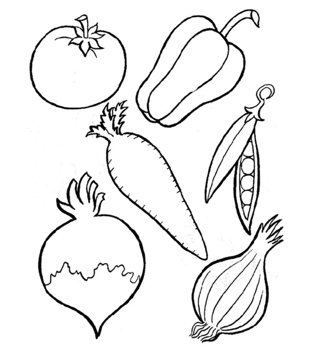10 Free Printable Vegetables Coloring Pages For Your Toddler