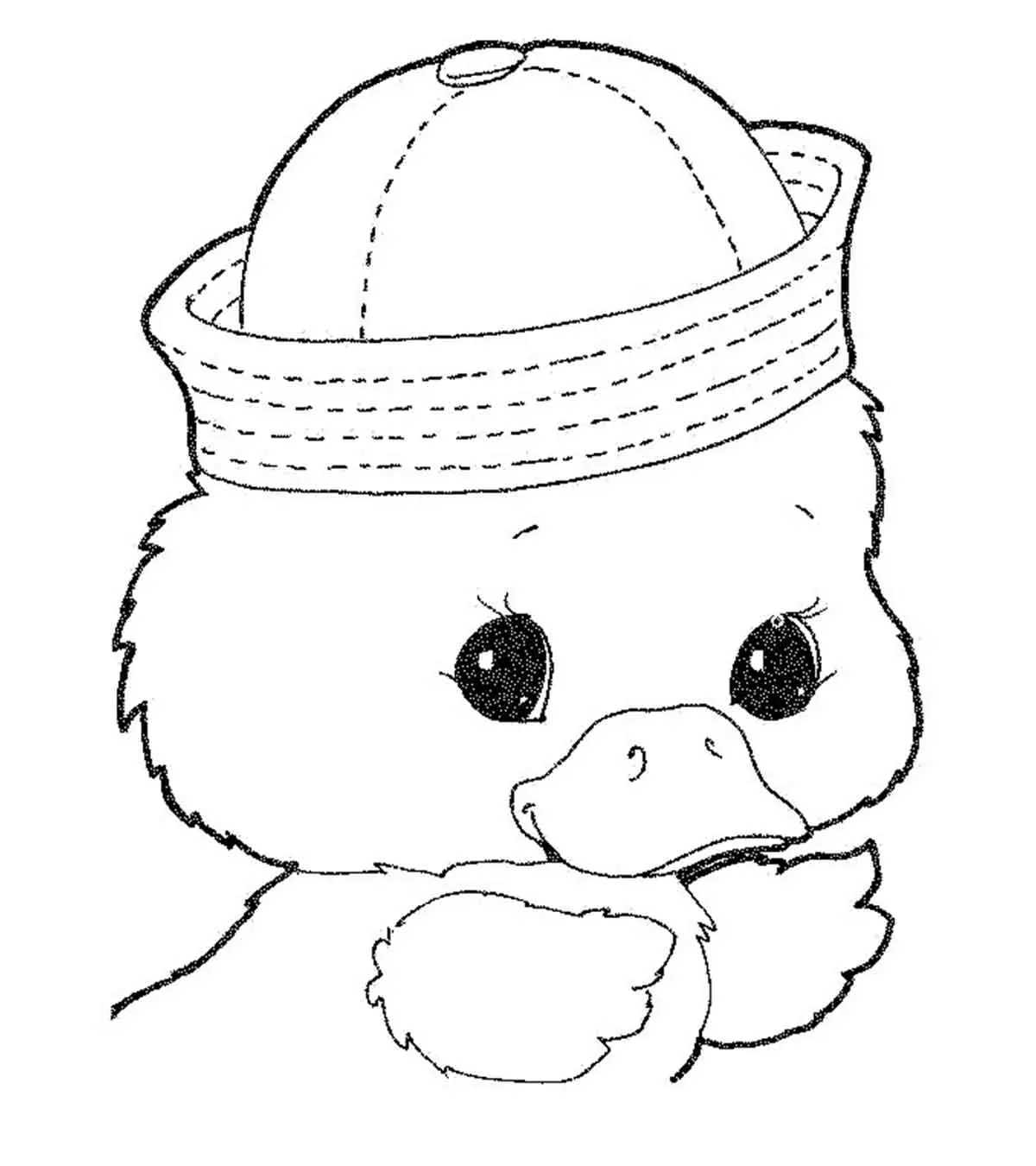 coloring page cute duck