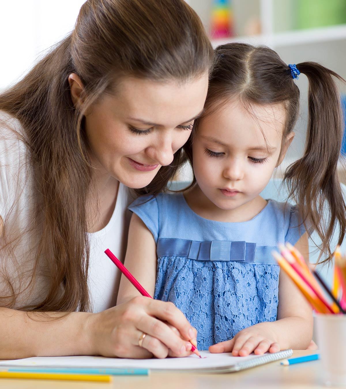 Toddler Learning To Write With A Crayon