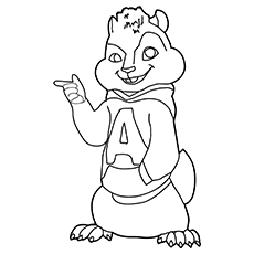 Alvin and the Chipmunk coloring page