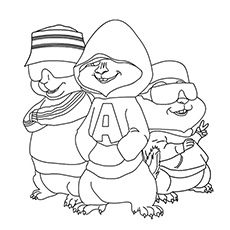 Alvin the chipmunks close eyes coloring page