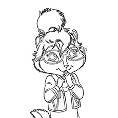Alvin the chipmunks thinking coloring page