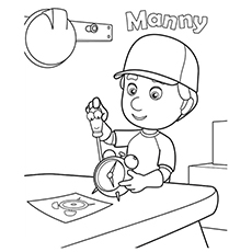 Manny Building With Turner coloring page