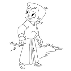 Coloring page with chota bheem