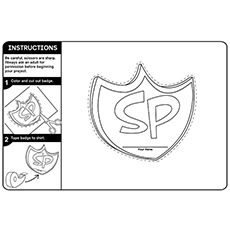 Safety patrol badge coloring page