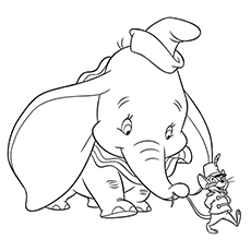 Disney coloring page of dumbo and timothy mouse