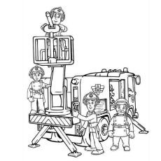 Fireman Sam, firefighter coloring page