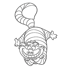 Disney Grinning Cheshire Cat coloring page