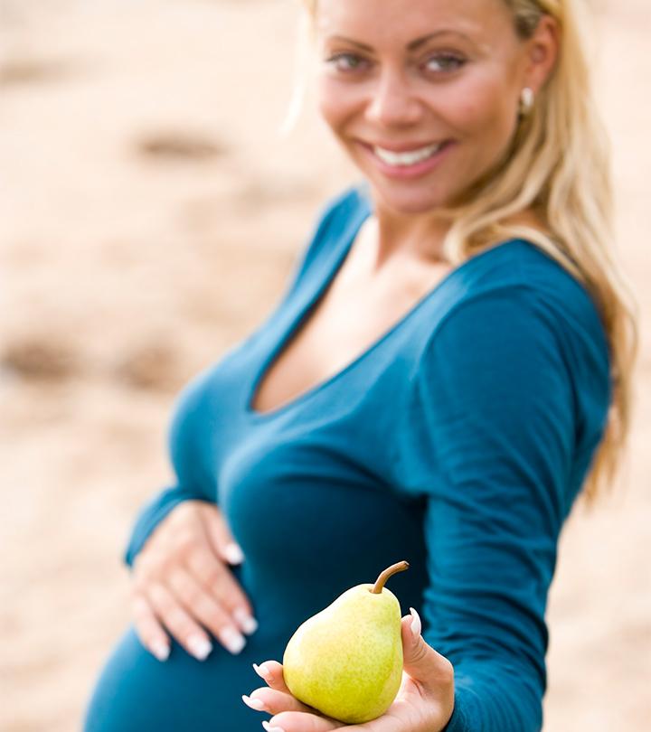 A Pregnant Woman Eating Pears