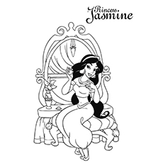 Lovely Disney Jasmine coloring page