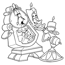 Lumiere And Cogsworth coloring page