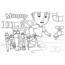 Manny spot the leak disney coloring page