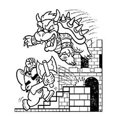 mario bros coloring pages bowser