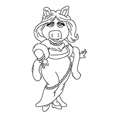 Miss piggy coloring page