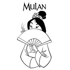 Mulan and Crikee coloring page