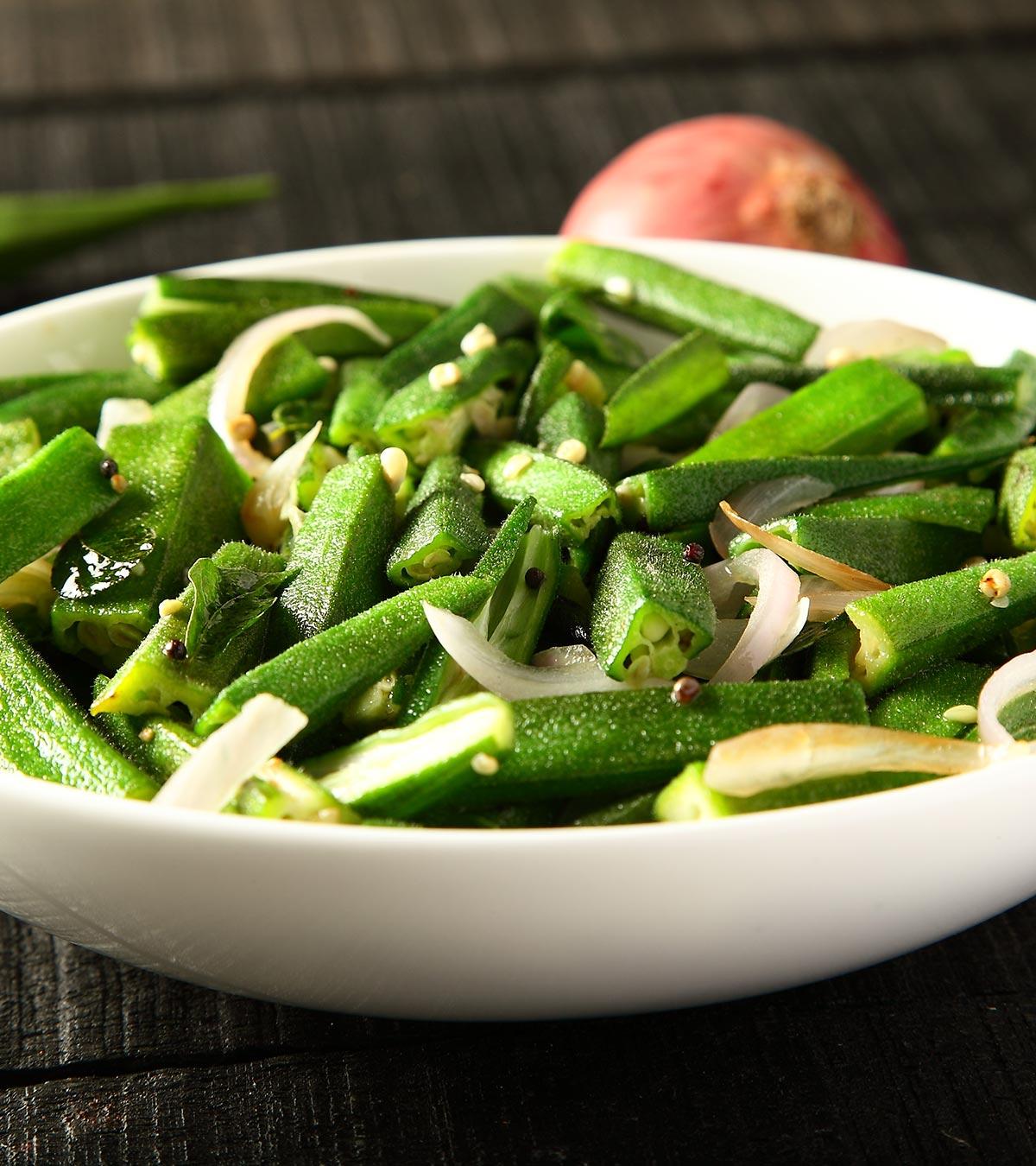 Okra recipe in a bowl