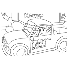 On the road with handy manny coloring page