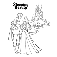 Prince phillip with aurora coloring page