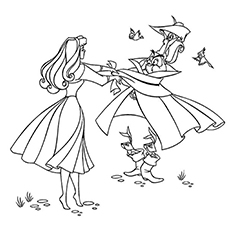 Sleeping beauty aurora castle play coloring page
