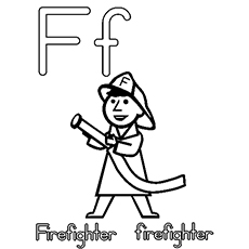 ‘F’ Stands For Firefighter Coloring Pages