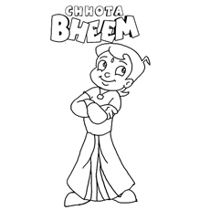 The Brave Child Warrior Chota Bheem coloring page