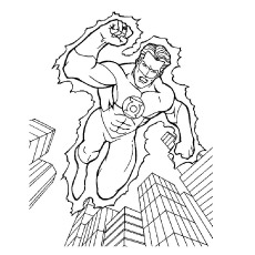 Green Lantern Possess Ring of Power Coloring Pages