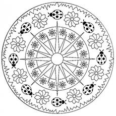 Ladybug Mandala coloring page