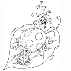 Ladybug With Offspring coloring page