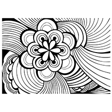 Beautiful Design of Flower Abstract Coloring Page