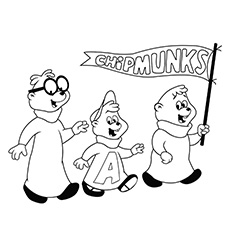 The chipmunks flag coloring page