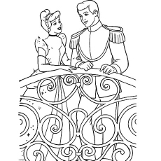 Coloring Pages of Princess Cinderella and Prince Charming