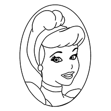 Close Profile of Cinderella Coloring Pages