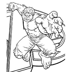 Hulk in a Catching Position Coloring Page