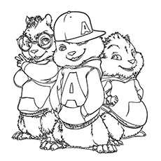 Alvin and the chipmunks cap coloring page