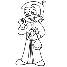 Chota Bheem the Ladoo Lover coloring page