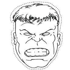 Hulk Mask Cut Out Coloring Pages